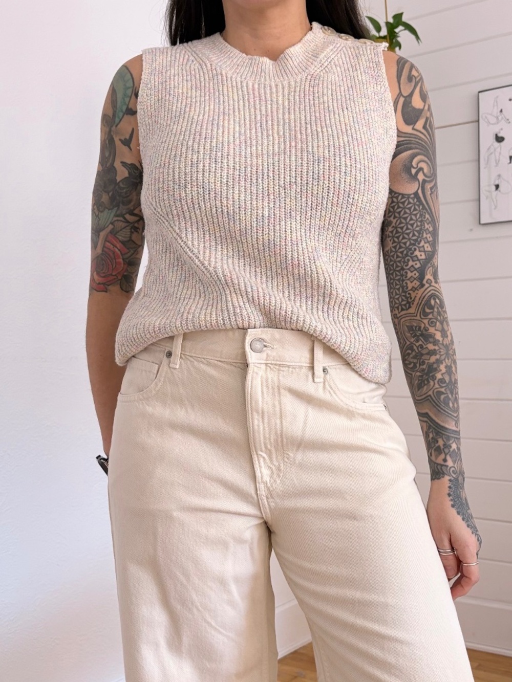 Michael stars rainbow knit Carol vest